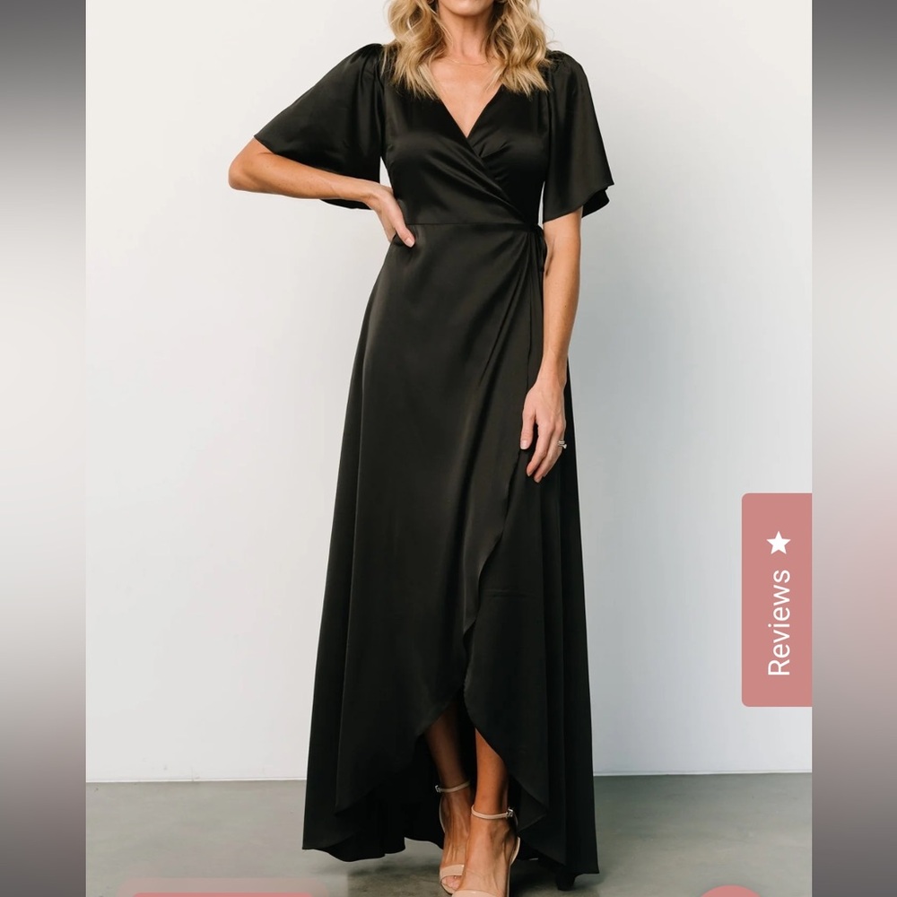Vara Satin Maxi Wrap Dress
